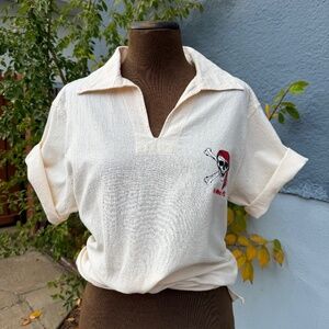 Vintage collared pirate tee (off-white/ivory)